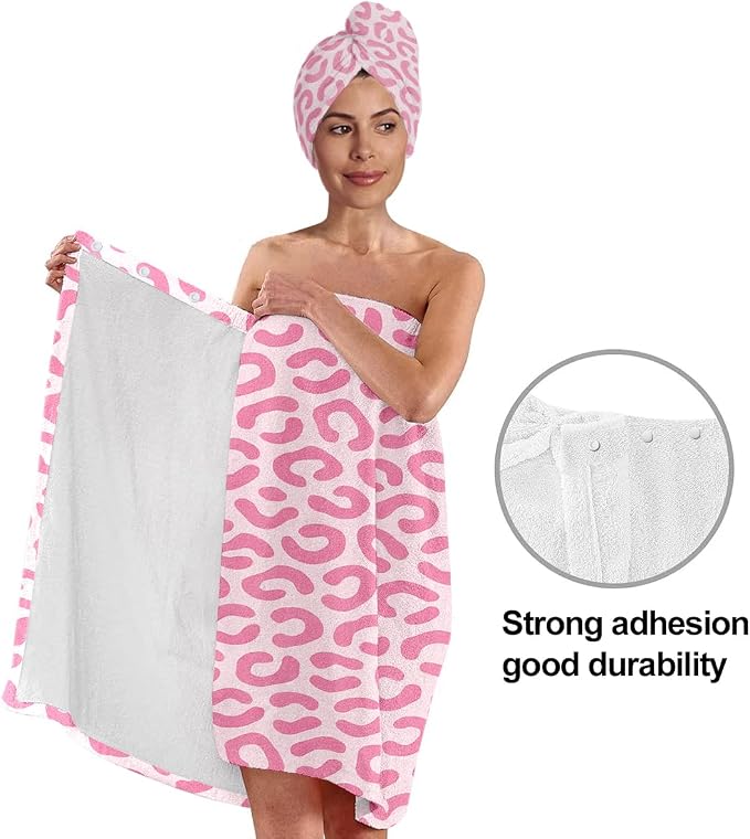 Pink Leopard Print Towel Wrap Skirt - Image 4