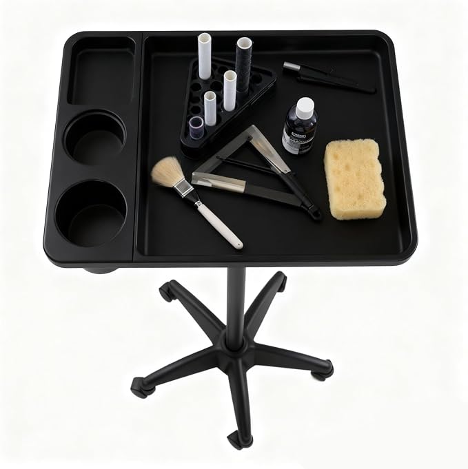 Salon Rolling Tray, Height Adjustable Tattoo Tray Rolling Cart, Storage Utility - Image 6