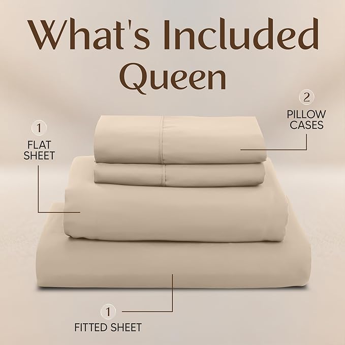 Utopia Bedding Queen Size Sheet Set – 4 Piece Bed Sheets, Soft and Breathable - Image 3