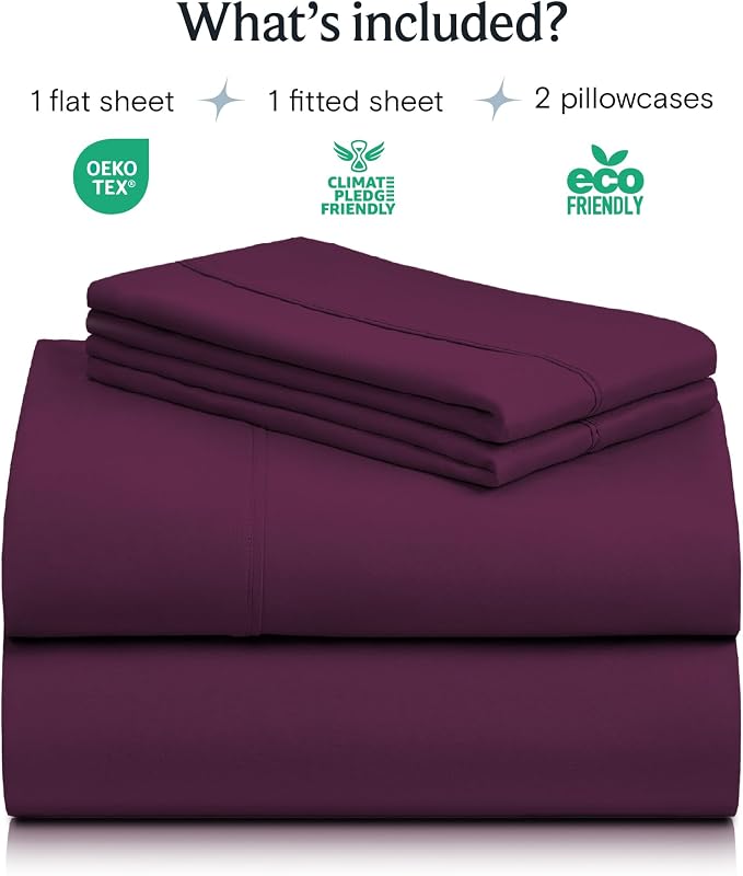 LuxClub 4 PC California King Sheet Set, Breathable Luxury Bed Sheets, Deep - Image 2