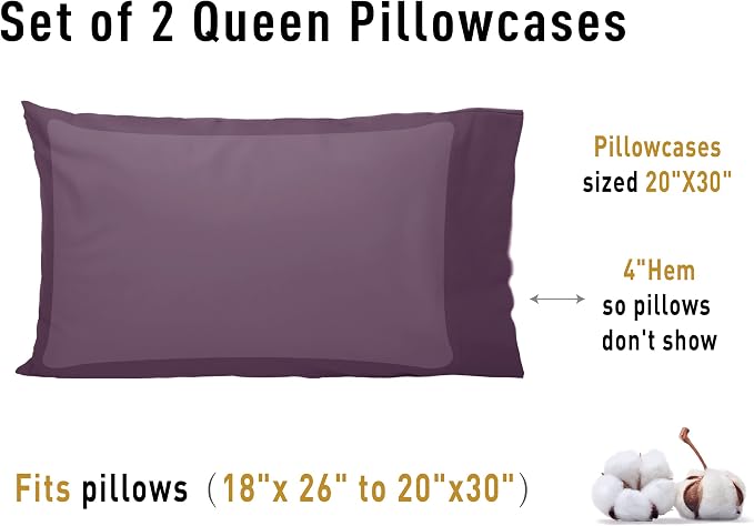 Sunflower Queen Pillowcases Set of 2, 100% Cotton Queen Size Pillow Cases 2 - Image 8