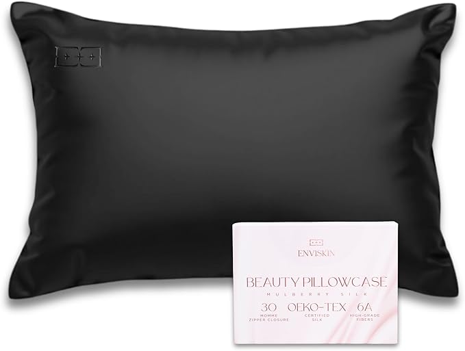 100% Mulberry Silk Pillowcase Infused by ENVISKIN