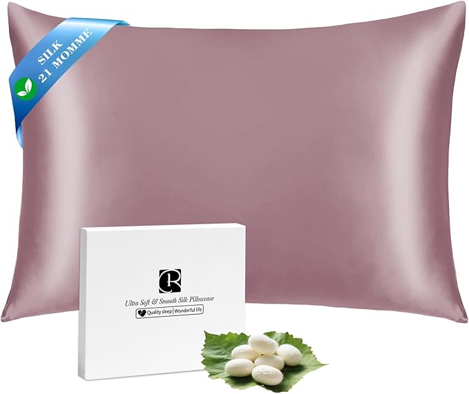 Ravmix Silk Pillow Cases with Zipper, 21momme Mulberry Silk Pillowcase by Ravmix