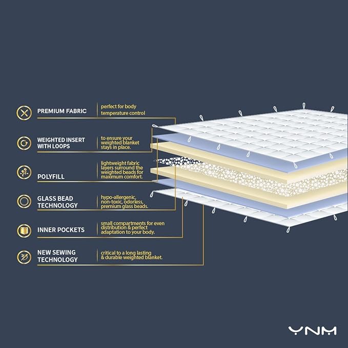 YnM Exclusive 50 lbs Weighted Blanket, Extra Heavy Cotton Bed Blanket - Image 8