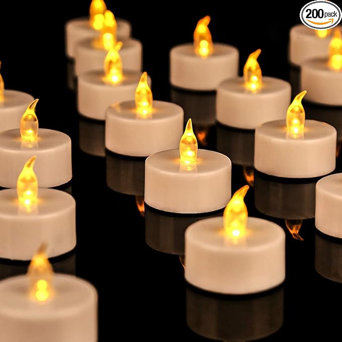 200Pack Battery Tea Lights Candles by JUNPEILEDTEACANDLES