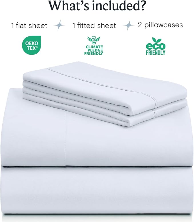 LuxClub 4 PC Sheet Set Bed Sheets Deep Pockets 16" Eco Friendly Wrinkle Free - Image 2