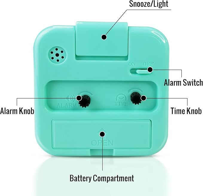 Lamisola Small Battery Operated Analog Alarm Clock, Travel Clock, Quieter - Image 5