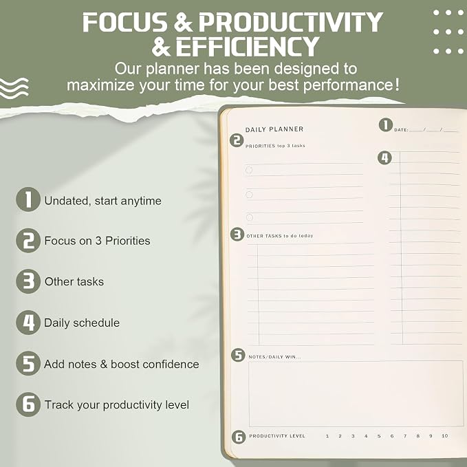Productivity 3-month Planner Undated Daily Weekly Monthly Planner - Image 2