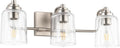 SOLFART Brushed Nickel Bathroom Lights Over Mirror 3 Lights Vanity Lights by SOLFART