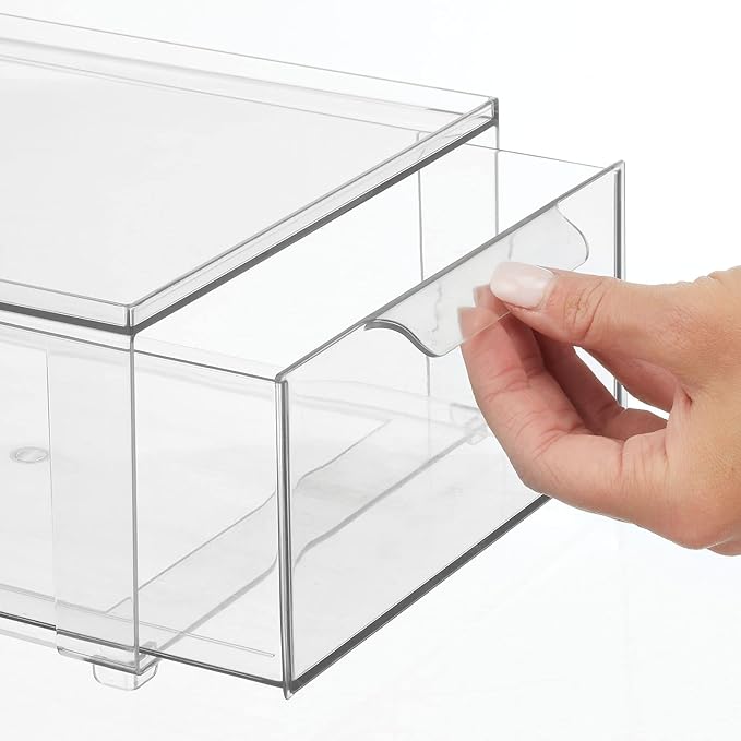 mDesign Plastic Stackable Bathroom Storage Organizer Bin Containers - Image 5