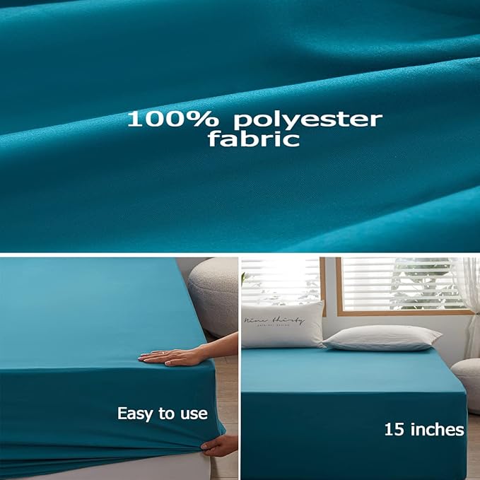 Bedding Queen Size Fitted Sheet Only- Bottom Matress Fitted Sheet-Fits 15inches - Image 3
