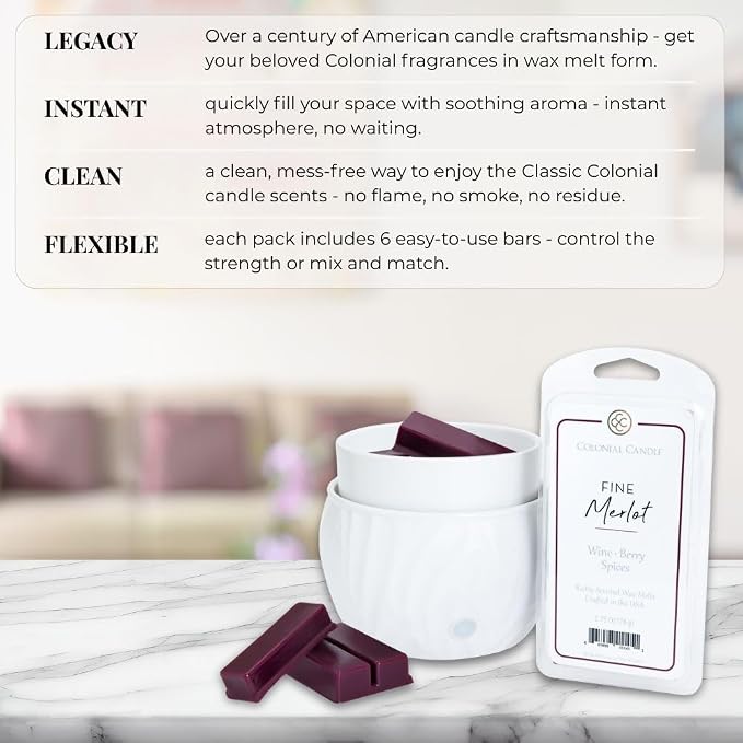 Colonial Candle Fine Merlot Wax Melts, Wax Melt Warmer Cubes, Long Lasting - Image 5