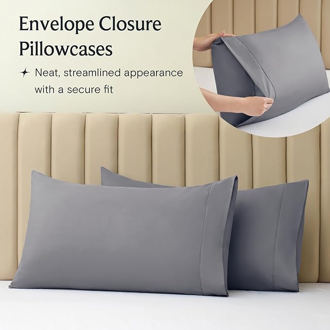 LuxClub 4 PC Full Size Sheet Set Bed Sheets Deep Pockets 18" Wrinkle Free - Image 5