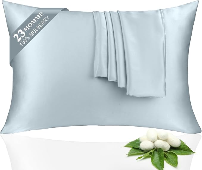 100% Silk Pillowcase 2 Pack for Hair and Skin, Both Sides 23 Momme Grade 6A+ by Unknown