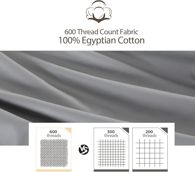 100% Egyptian Cotton Fitted Sheet Twin XL/Split King Size, 600 Thread Count - Image 6