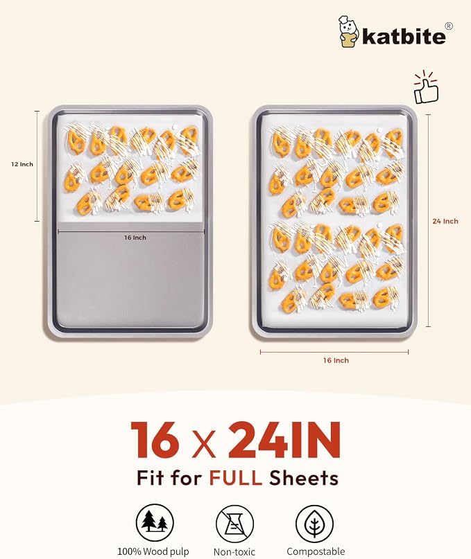 Katbite 16x24 inch Heavy Duty Parchment Paper Sheets, Frying and Steaming - Image 2