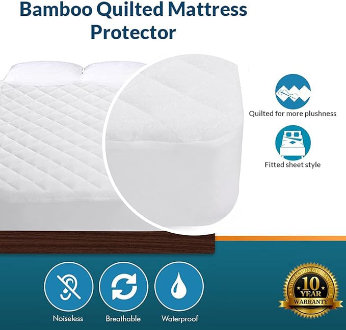 PlushDeluxe Crib Mattress Protector, 100% Waterproof, Ultra Soft Viscose Made - Image 4