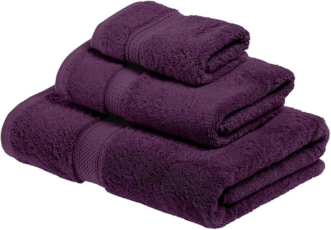 SUPERIOR Egyptian Cotton Pile 3 Piece Towel Set, Includes 1 Bath, 1 Hand by SUPERIOR