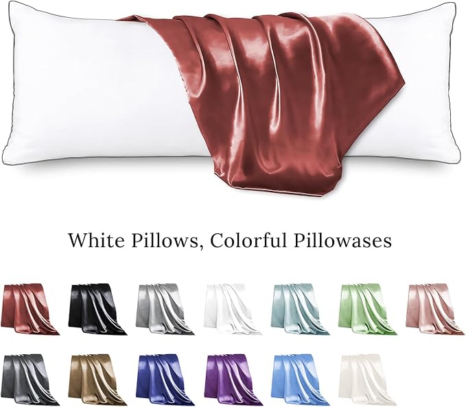HUXMEYSON Body Pillow with Satin Pillowcase, Body Pillow - Image 2