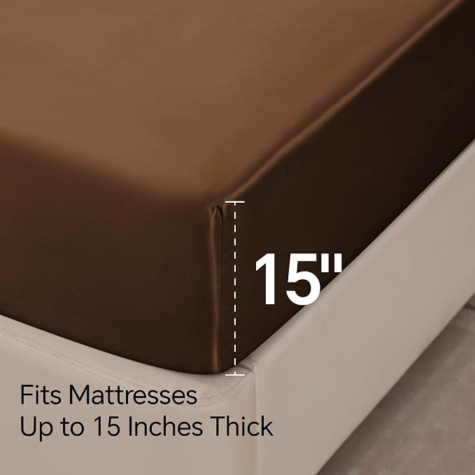 BEDELITE Satin Fitted Sheet and Pillowcase Set, Luxury Soft Similar to Silk - Image 5