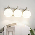 Bathroom Light Fixtures, 3-Light Brushed Nickel Vanity Light, Modern Wall by Metwet