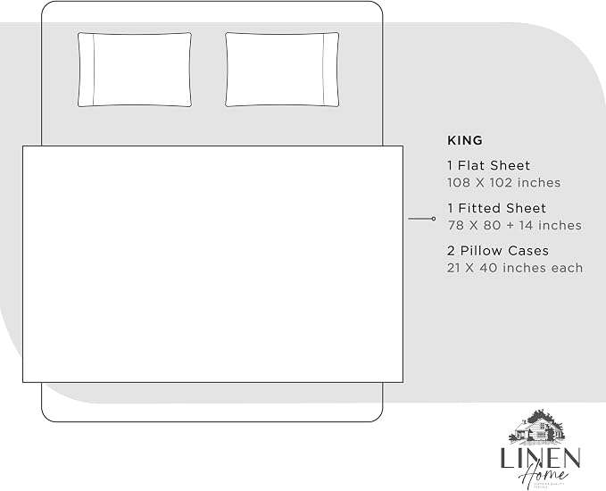 Linen Home 100% Cotton Percale Sheets King Size, Dove Grey, Deep Pocket - Image 6