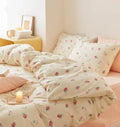 Nayoroom Strawberry Duvet Cover Set Queen Size Girls Cute Pink Strawberries by Nayoroom