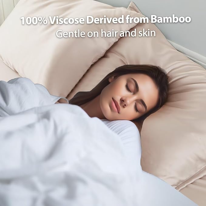 4 Pack Cooling Pillow Cases, Viscose Derived from Bamboo Pillow Protectors - Image 6