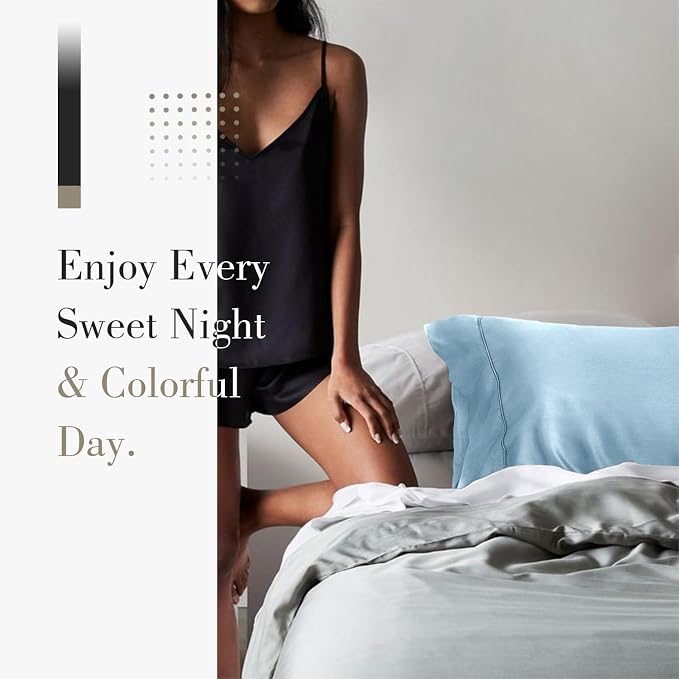 WishSmile Cooling King Pillowcases Set of 2 Breathable Cool Silky Soft Rayon - Image 6