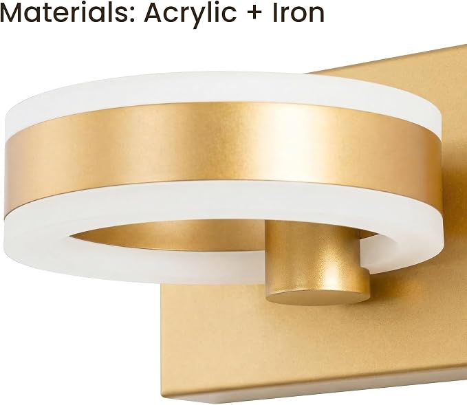 LED Bathroom Light Fixtures, 15inch Gold Vanity Lights, Modern 2 Light Acrylic - Image 6