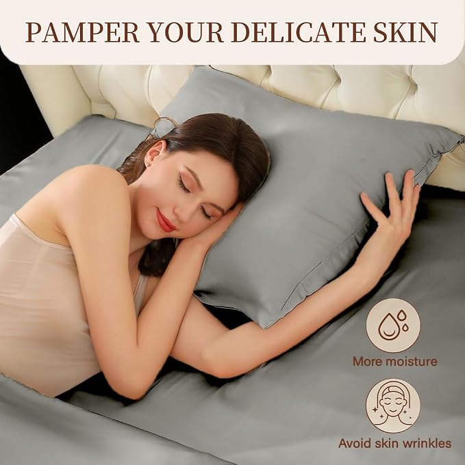 Mulberry Silk Pillowcase for Hair and Skin Queen Size 20"X 30" - Image 8