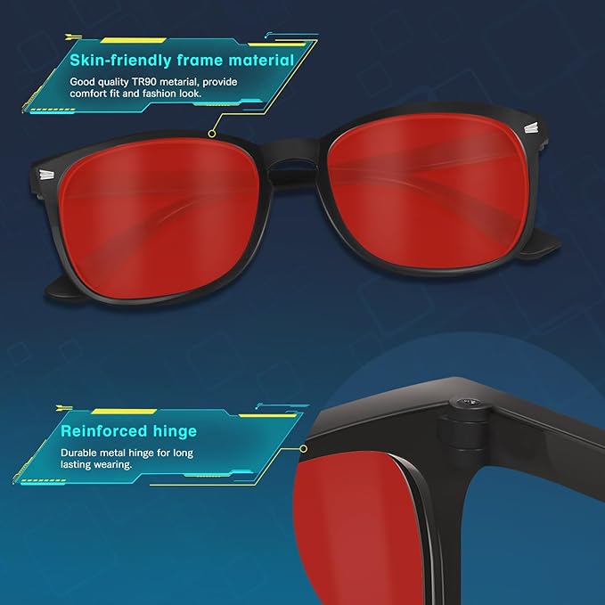 Red Lens Glasses Blue Light Glasses - Image 6
