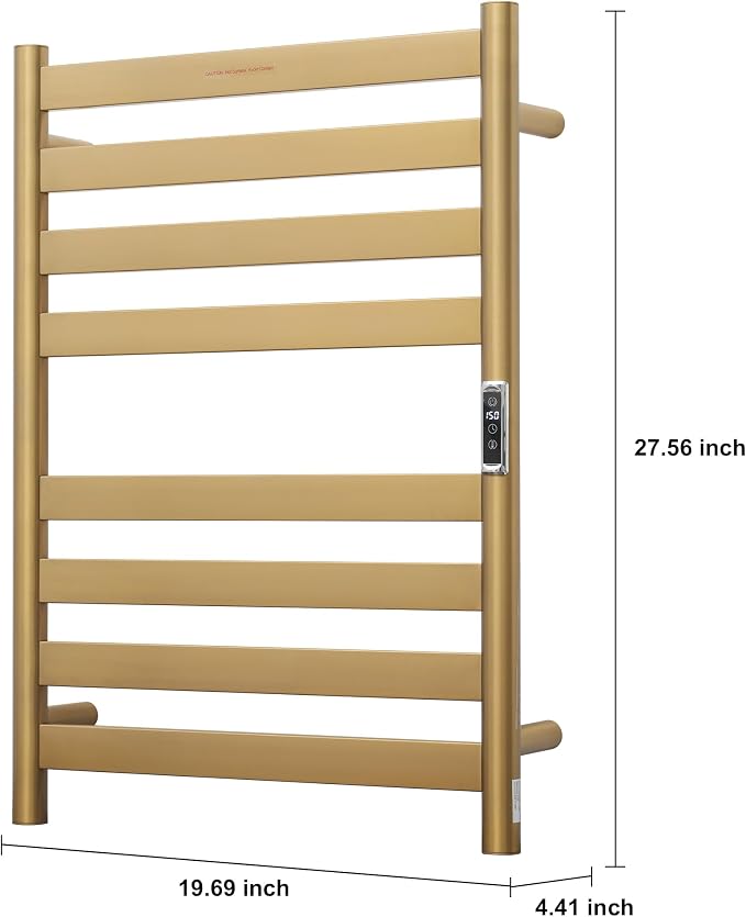 Heated Wall Mounted Electric Towel Warmer Rack, Timer & Temperature Control - Image 4