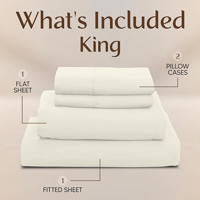 Utopia Bedding King Size Sheet Set – 4 Piece Bed Sheets, Soft and Breathable - Image 3