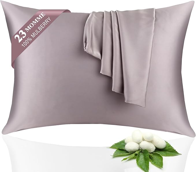 100% Silk Pillowcase 2 Pack for Hair and Skin, Both Sides 23 Momme Grade 6A+ by Unknown