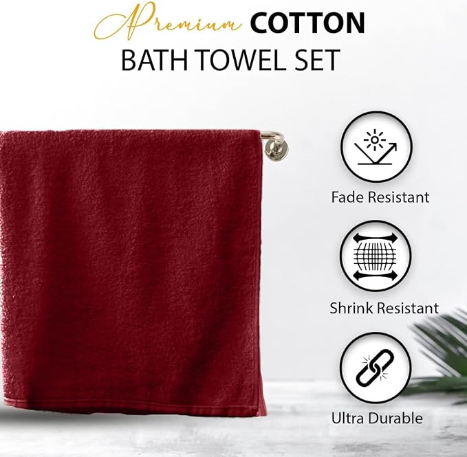 KAHAF COLLECTION 100% Cotton Bath Towels, 24x48 Pack of 6 Towels, Quick Dry - Image 5