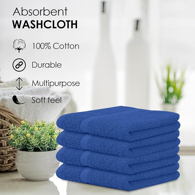Avalon Towels Cotton Washcloths – Size 12x12 Inches, 100% Ring Spun Cotton - Image 2