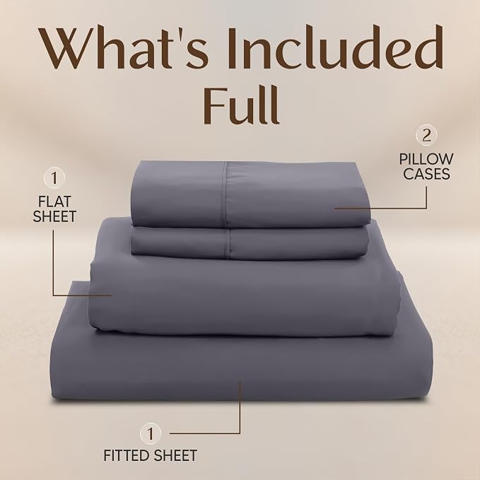 Utopia Bedding Full Sheet Set – 4 Piece Bed Sheets - Image 3