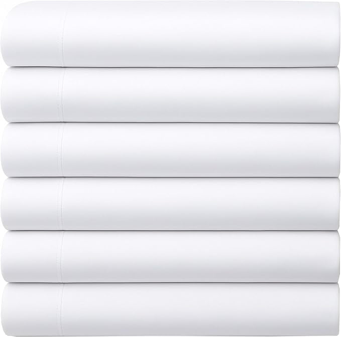 GOLD TEXTILES Full Flat Sheet 6 Pack – Brushed Microfiber Top Sheets by GOLDTEXTILES