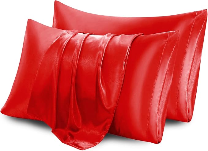 Aormenzy Satin Pillow Cases for Women Standard Size Set of 2, Fade Resistant - Image 6