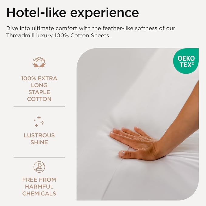 Threadmill Luxury 800 Thread Count King 100% Cotton Sheets - Image 3