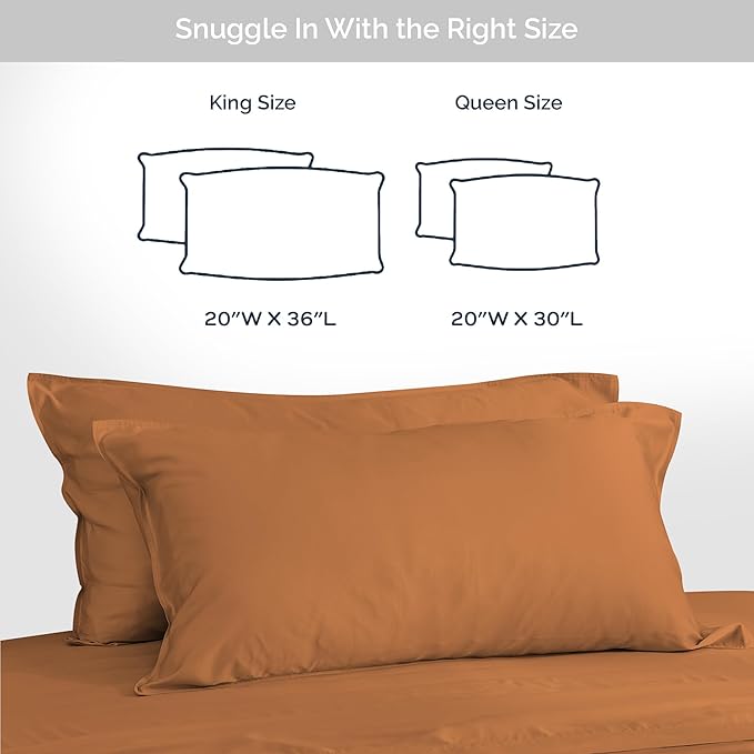 Pillow Cases King Size Set of 2 Pillowcases 100% Viscose from Bamboo Cooling - Image 6