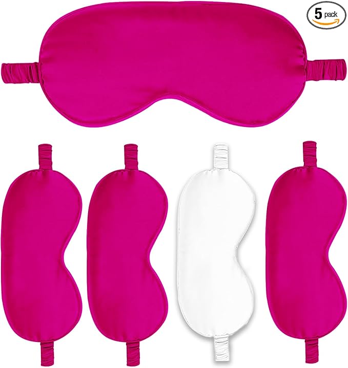 Sleep Masks 5PACK Silk Eyes Cover Satin Eye Mask Silky Blackout Soft Blindfold by WJingYiJia