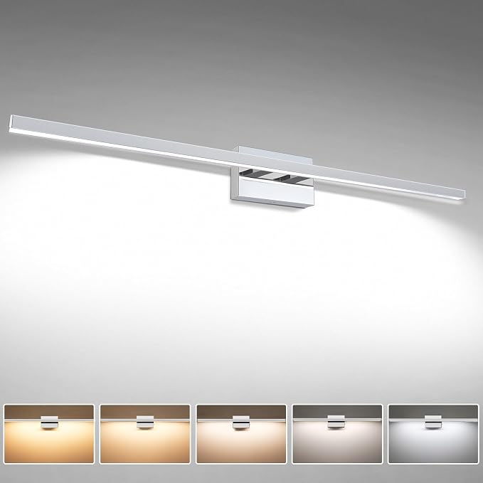 VOLISUN 48-Inch Dimmable Bathroom Vanity Light, 30W 5CCT LED Fixture Over Mirror by VOLISUN