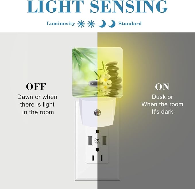 Plug in Night Lights Spa Concept Zen Stones Nightlight Plug Into Wall Dusk to - Image 2