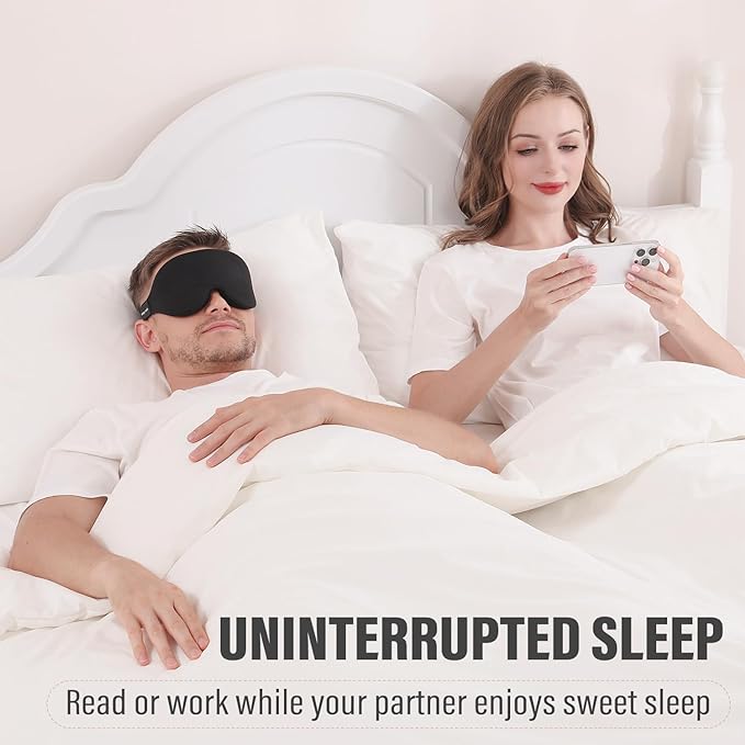 YIVIEW Sleep Mask for Side Sleeper, Complete Light Blocking 3D Pink Sleeping - Image 7