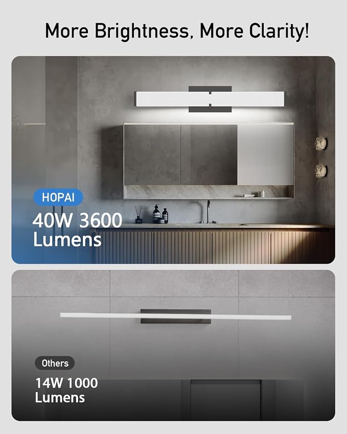Modern LED Light Fixtures 40 Inch, 40W 3600 Lumen Dimmable Vanity Light - Image 5
