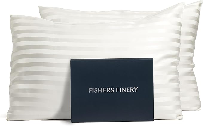 Fishers Finery 25mm 100% Pure Mulberry Silk Pillowcase Set by FishersFinery