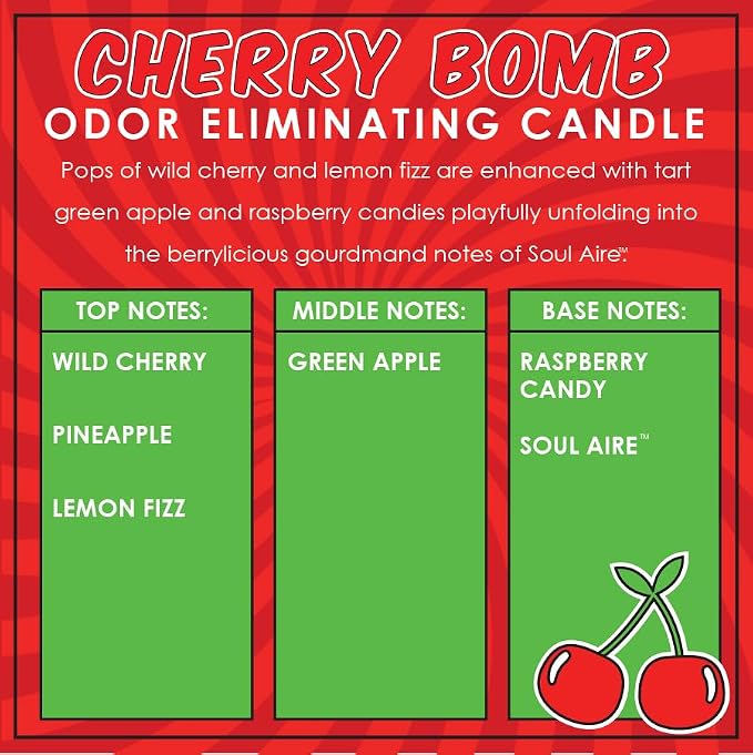 Cherry Bomb Odor Eliminating Highly Fragranced Candle - Image 4