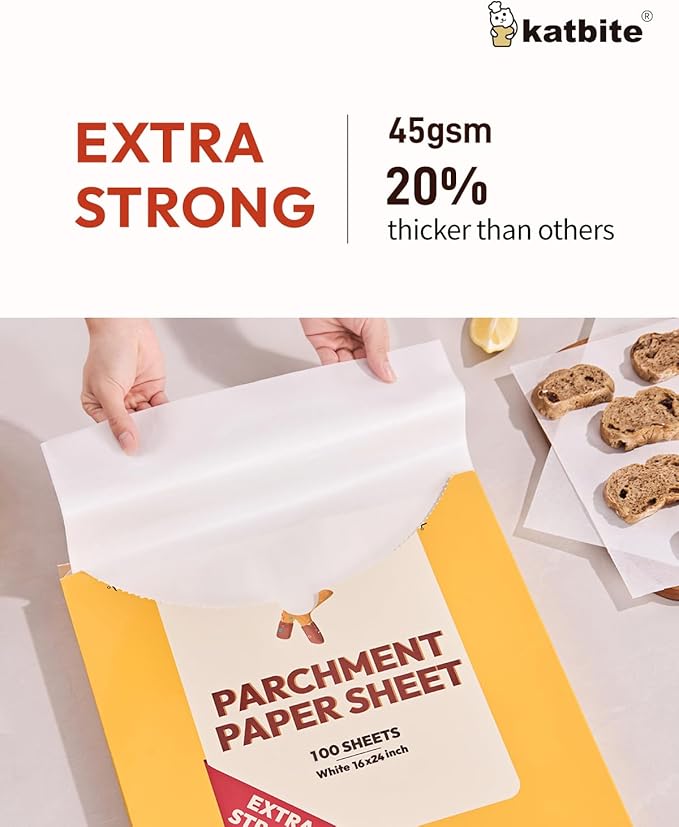 Katbite 16x24 inch Heavy Duty Parchment Paper Sheets, Frying and Steaming - Image 3